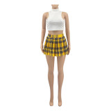 New Printed Sexy Mini Pleated Skirt