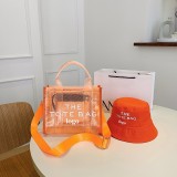 PVC Jelly One Shoulder Messenger Tote Bag + Fisherman Hat