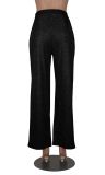 New Style Sequin Party Fashion Casual High Waist Retro Wide Leg Trousers