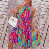 Fashion Sleeveless Halter Neck Sling Dress