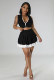Fashion Cardigan Vest Temperament Navel Navel Slim Skirt Two-piece Set