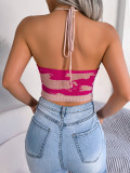 Casual Closed Waist Camisole Top Cropped Knit Sweater
