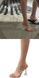 Transparent Strappy Stiletto Rivet Sandals