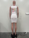 Trendy Letter Print Mini Dress