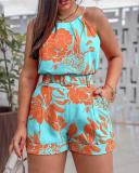 Spring And Summer New Casual Suspenders Two Piece Set