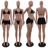 Fashion Sexy Spring Summer Bikini Halter Neck Swimsuit Three-piece Set