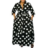 Best Selling Shirt Long Sleeve Polka Dot Print Dress