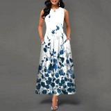 Fashion Print Pocket Casual Dress