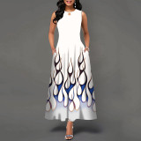 Fashion Print Pocket Casual Dress