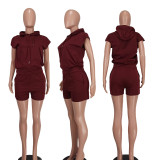 Fashion Casual Sports Hooded Two-piece Set