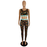 New Personality Slim Fit Tiger Print Trousers Set