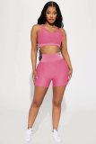 Fashion Casual Solid Color Yoga Two-piece Set