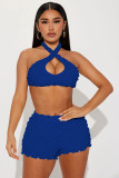Sexy Fashion Casual Halter Neck Two-piece Set