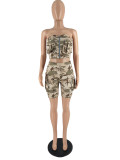 Camouflage Pocket Stretch Casual Two-Piece Set