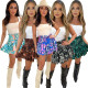 Fashion Print Ruffle Floral Mini Skirt