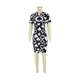 New Spades Playing Card Print Backless Dress