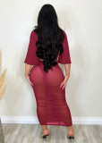 Pleated Hip-covering Mesh Sexy Two-piece Long Skirt