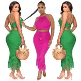 Sexy Fashion Backless Lace Up Two-Piece Set