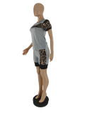 Urban Casual Stitching Leopard Print Comfortable Sports Suit