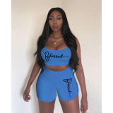 Sexy Solid Color Camisole Top Shorts Women's Two-piece Suit