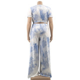 Summer Hot Sale Tie Dye Plus Size Fashion Casual Suit