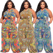 Printed Fashion Casual Plus Size Jumpsuit