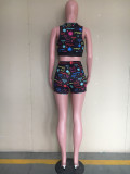 Sexy Digital Printing Casual Sports Two-piece Suit