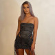 Fashion Sexy Rope Hip Skirt Two-Piece Set