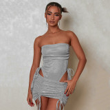 Fashion Sexy Rope Hip Skirt Two-Piece Set