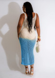 Casual Gradient Hand Knitted Tank Top Beach Dress