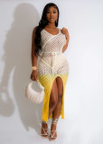 Casual Gradient Hand Knitted Tank Top Beach Dress
