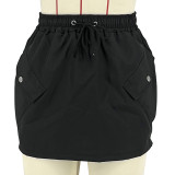 New Sports And Leisure Pocket Solid Color Tooling Skirt