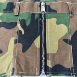 Camouflage Zipper Bandeau Top