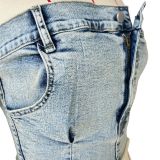Super Elastic Denim Imitation Pants Type Navel Exposed Hot Tube Top