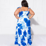 Plus Size One Shoulder Print Dress