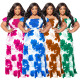 Plus Size One Shoulder Print Dress