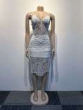 Sexy Sleeveless See-Through Slim Lace Stitching Camisole Dress