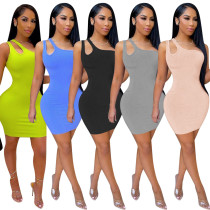 Solid Color Bag Hip Sexy Strapless Pit Strip Dress