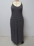 New Ladies Striped Printed Sling Dress
