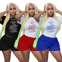Fashion Letter Print Casual Two-piece Set