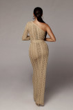 Sexy Ladies High Slit Knitted Beach Dress