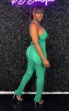 Sexy Backless Wrapped Bust Tight Butt Slit Jumpsuit