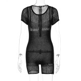 Sexy Cutout Tight Hip-lifting Knitted Jumpsuit