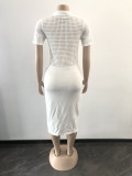 Long Fringed Stretch-knit Cutout Dress