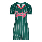 Fashion Baseball Print Jumpsuit