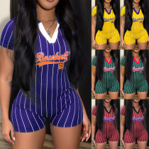 Fashion Baseball Print Jumpsuit