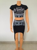 Fashion Print Skirt Suit T-shirt Two-piece Set