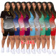 Casual Gradient Solid Color Shorts Two-Piece Set