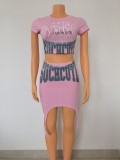 Fashion Print Skirt Suit T-shirt Two-piece Set
