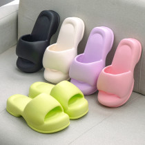 Fashion Solid Color Macaron Household Soft Bottom Flip Flops